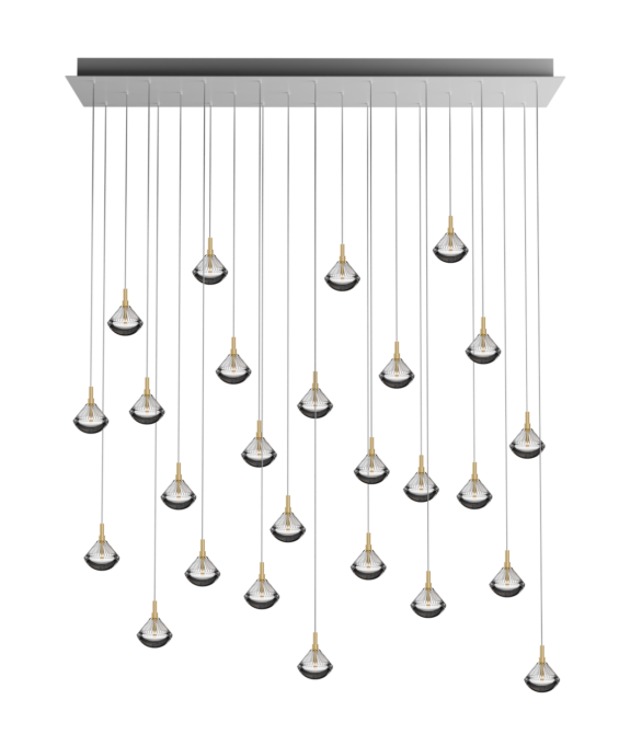 stellar dust chandelier 26 pcs / brushed gold - Bomma